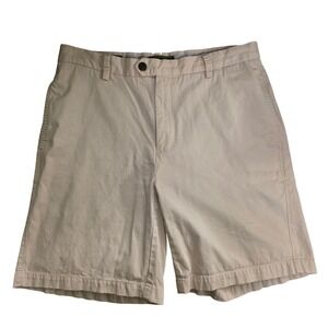 Orvis Mens Khaki Chino Shorts Size 34 Tan Cotton Twill Flat Front 0P8L